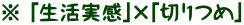 ※ 「生活実感」×「切りつめ」