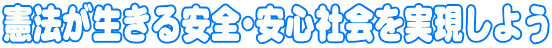 憲法が生きる安全･安心社会を実現しよう