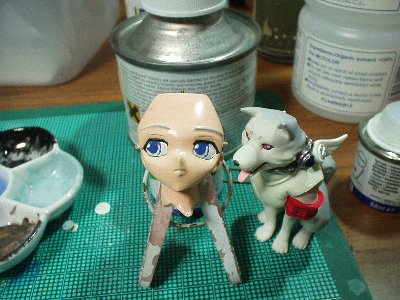 瞳の外周と瞳孔を描く